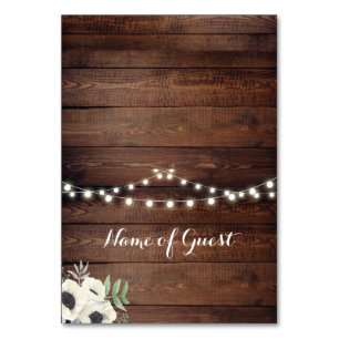 Table Cards Name Of Guest Wedding Wood Anemone