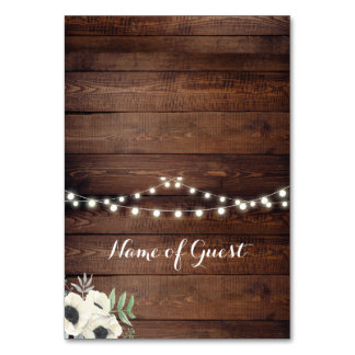 Table Cards Name Of Guest Wedding Wood Anemone