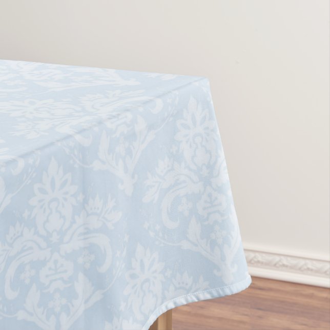 Table Cloth - Icy Blue Damask (In Situ)