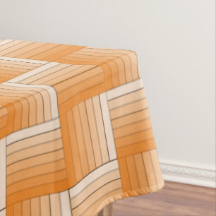 Table Cloth - Orange Shaded Ribbon Weave
