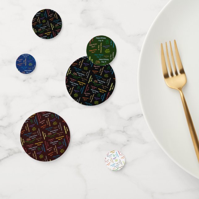 Table Confetti August, 31 Birthday (Group)