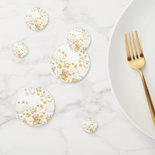 Table Confetti Baby Shower Teddy Bear Gold