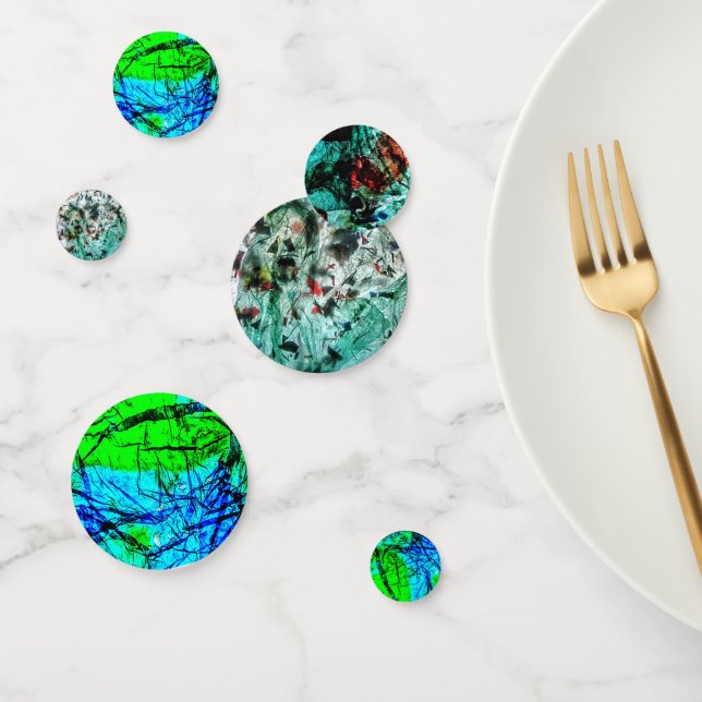 Table Confetti blue abstract recycled plastic  (Group)