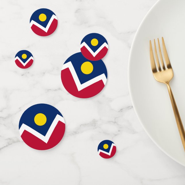 Table confetti with flag of Denver, Colorado, USA (Group)
