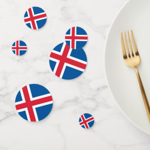 Table confetti with flag of Iceland
