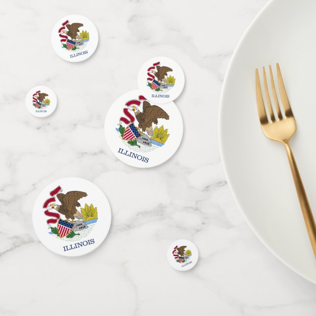 Table confetti with flag of Illinois, USA (Group)