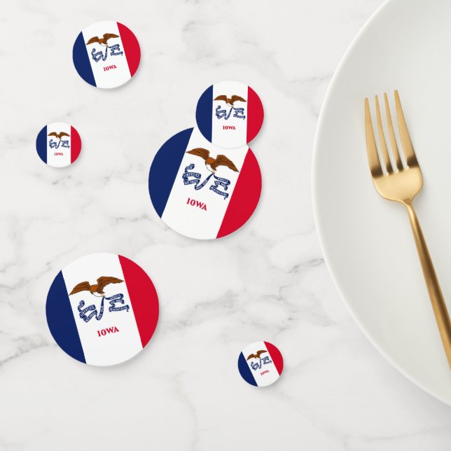 Table confetti with flag of Iowa, USA (Group)