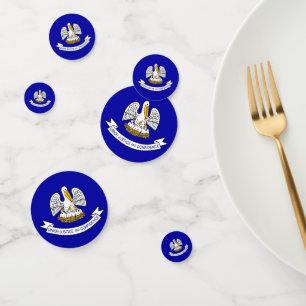 Table confetti with flag of Louisiana, USA