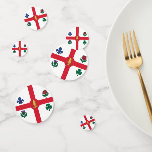 Table confetti with flag of Montreal, Canada