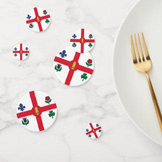 Table confetti with flag of Montreal, Canada