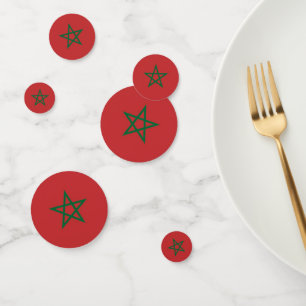 Table confetti with flag of Morocco