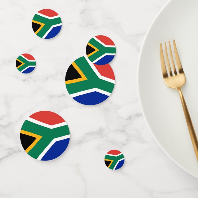 Table confetti with flag of South Africa (Group)