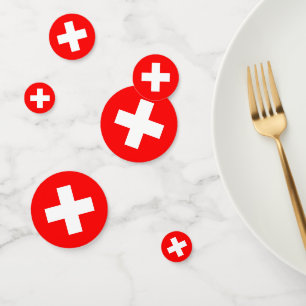 Table confetti with flag of Switzerland