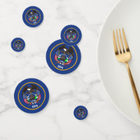 Table confetti with flag of Utah