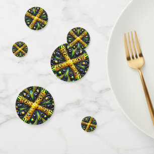 Table confetti with Jamaican Colours