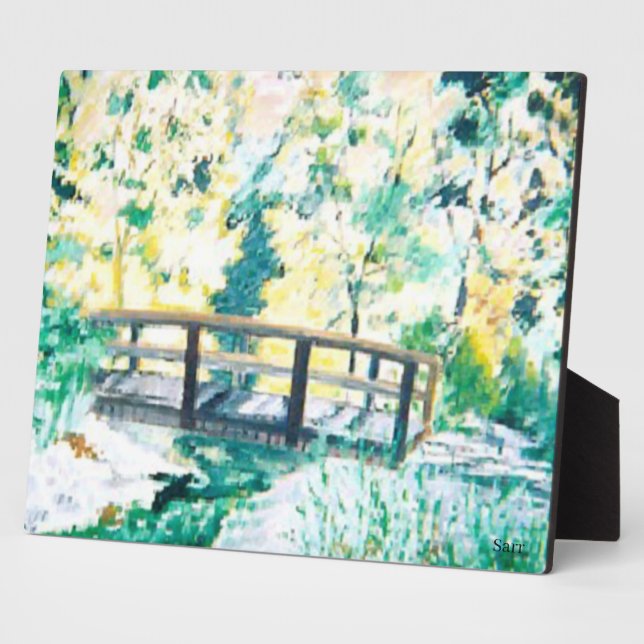 Table Easel With Canvas : Morning Dew  Plaque (Side)
