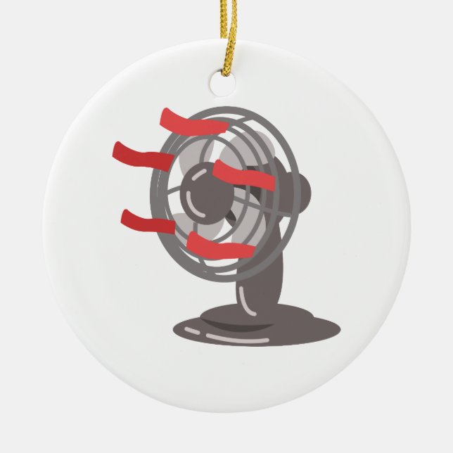 Table Fan Ceramic Ornament (Front)