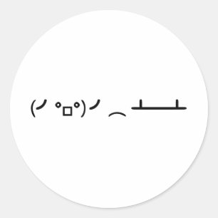 Table Flip Flipping Ascii Emoticon Classic Round Sticker