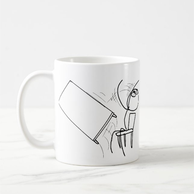 Table Flip Flipping Rage Face Meme Coffee Mug (Left)