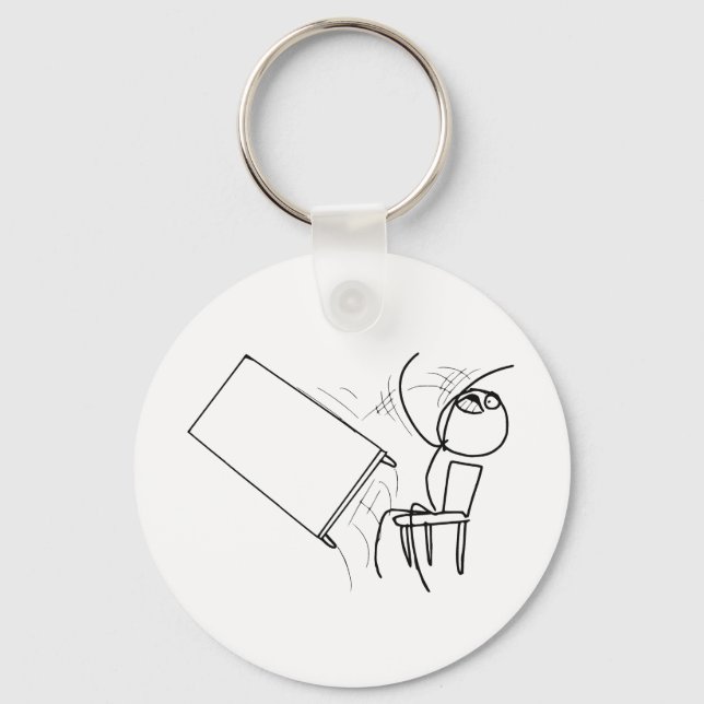 Table Flip Flipping Rage Face Meme Key Ring (Front)