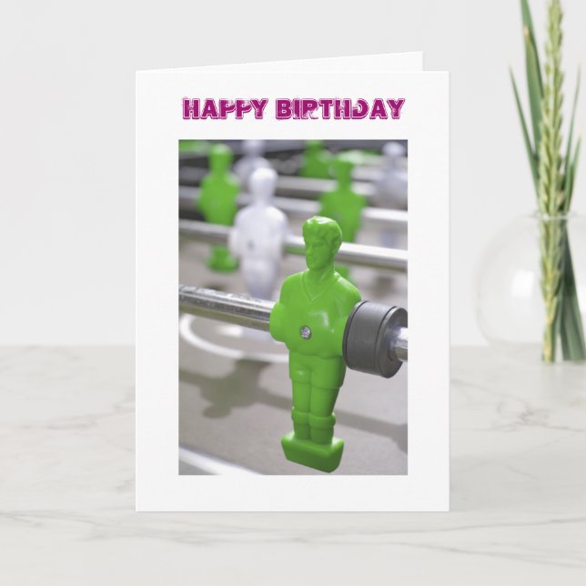 Table Football Birthday Card (Green) (Front)