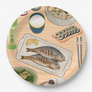 table kitchen asian food style paper plate