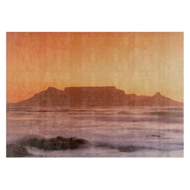 Table Mountain At Sunset, Bloubergstrand Cutting Board (Front)
