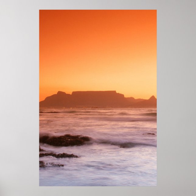 Table Mountain At Sunset, Bloubergstrand Poster (Front)