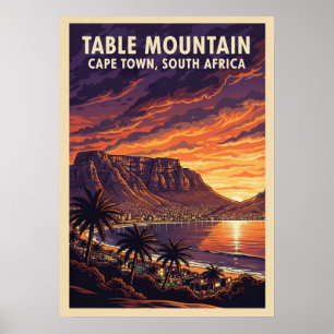 Table Mountain Cape Town - South Africa V04 Poster