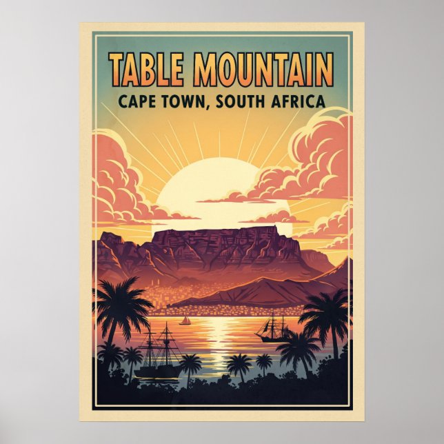 Table Mountain Cape Town - South Africa V05 Poster (Front)