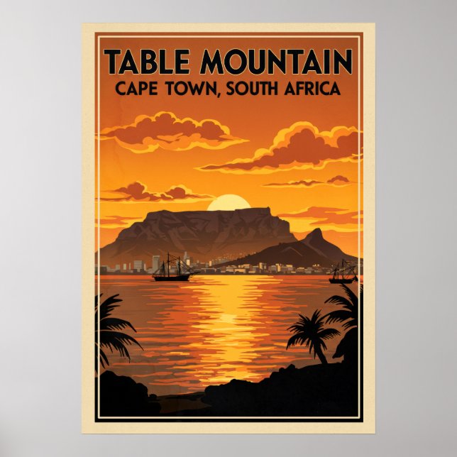 Table Mountain Cape Town - South Africa V06 Poster (Front)