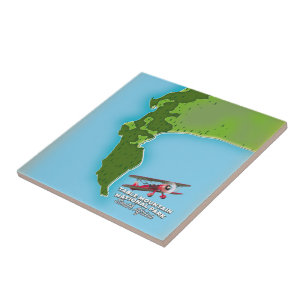 Table Mountain National Park South Africa map Ceramic Tile