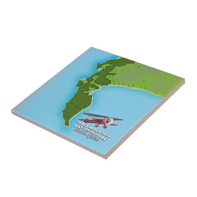Table Mountain National Park South Africa map Ceramic Tile (Side)