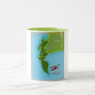 Table Mountain National Park South Africa map Two-Tone Coffee Mug