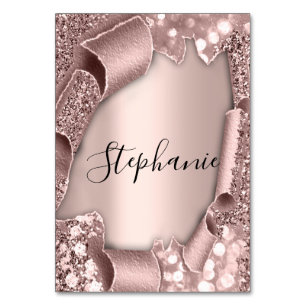 Table Name Tag  Rose Glam Glitter 3D Wedding Number