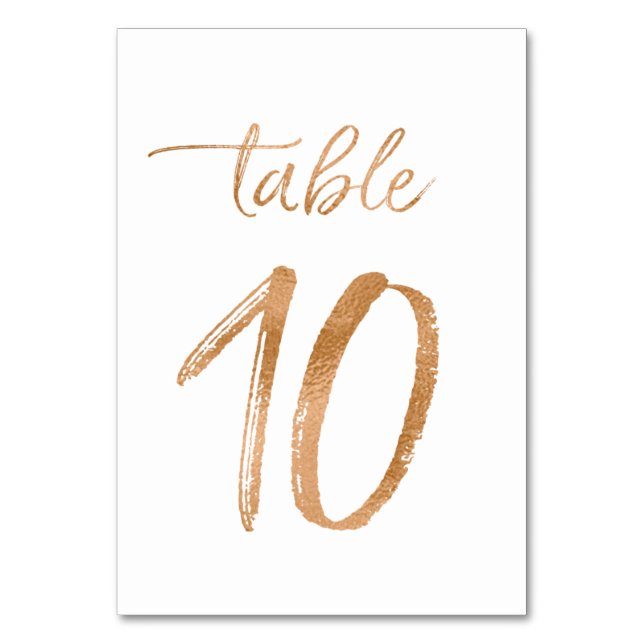 Table No. 10 Number (Front)