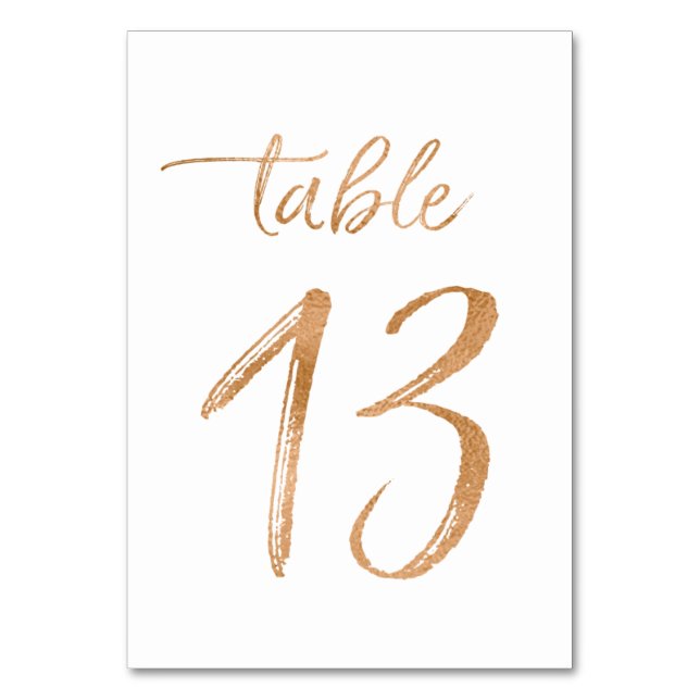 Table No. 13 Number (Front)