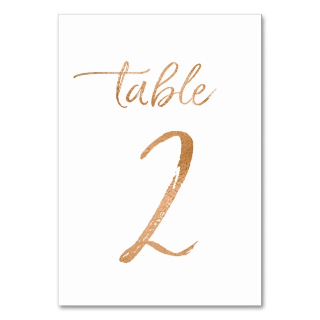 Table No. 2 Table Number (Front)