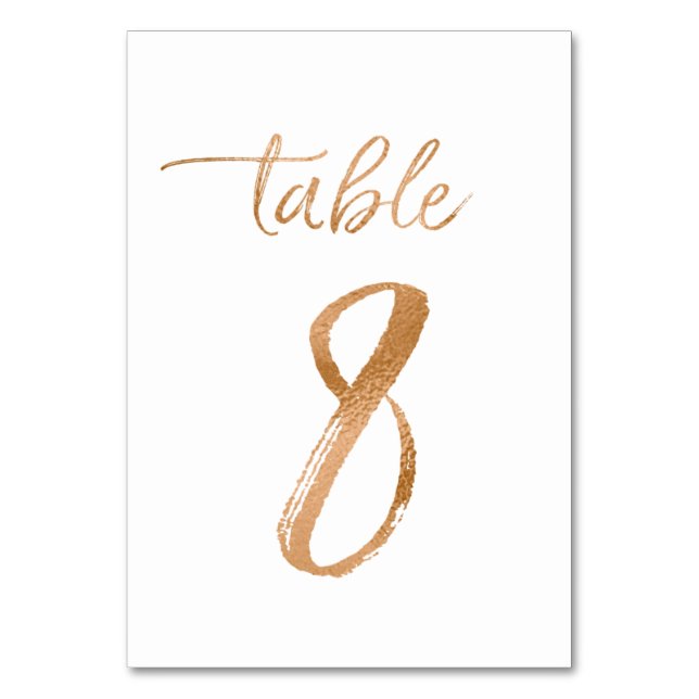 Table No. 8 Number (Front)