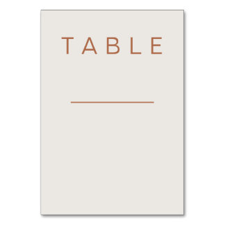 Table number 