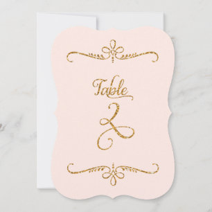 Table Number 2, Fancy Script Lettering Receptions