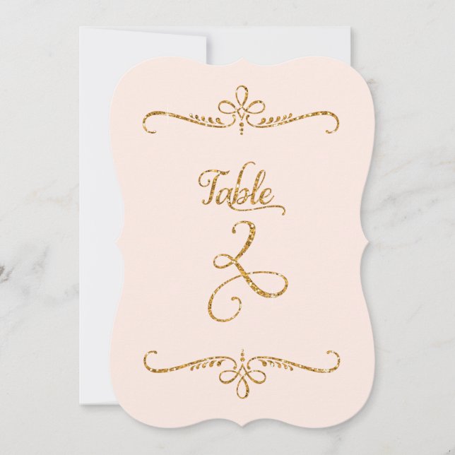 Table Number 2, Fancy Script Lettering Receptions (Front)