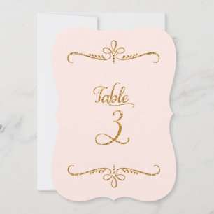 Table Number 3, Fancy Script Lettering Receptions