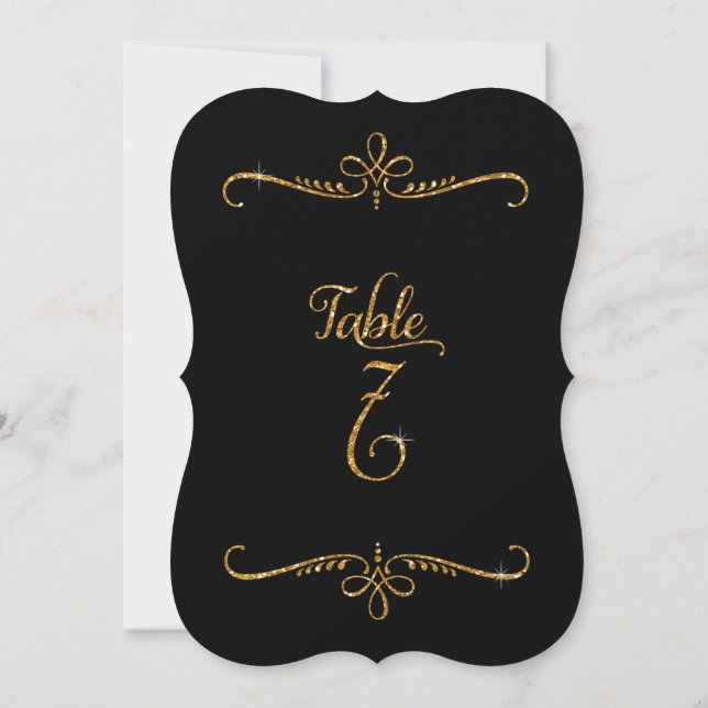 Table Number 7, Fancy Script Lettering Receptions (Back)