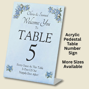 Table Number, Acrylic Pedestal Sign
