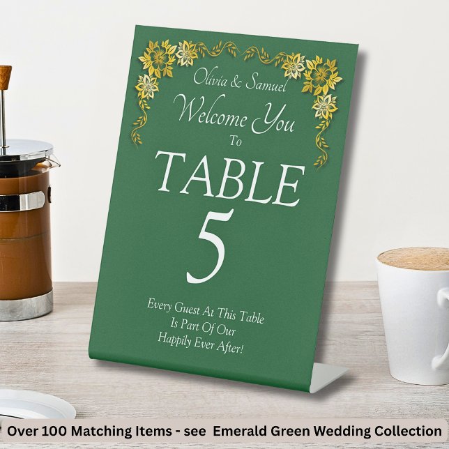 Table Number, Acrylic Pedestal Sign Emerald Green  (Creator Uploaded)