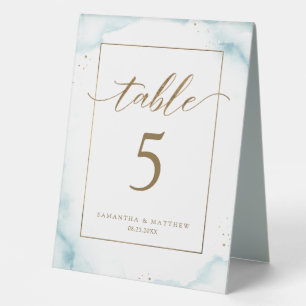 Table Number AND Menu Dusty Blue Double sided