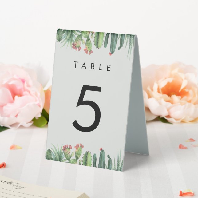 Table Number Cactus Watercolor Sage Garden Desert (In SItu (Wedding))