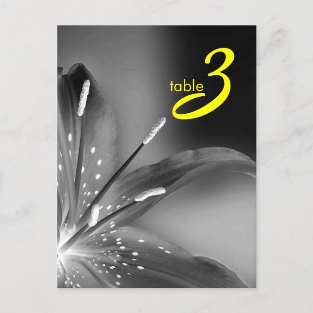 table number card (Front)