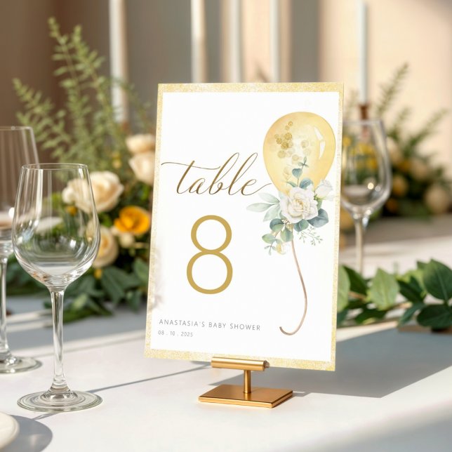 Table Number Card - It's A Boy Baby Shower Gold  (Creator Uploaded)